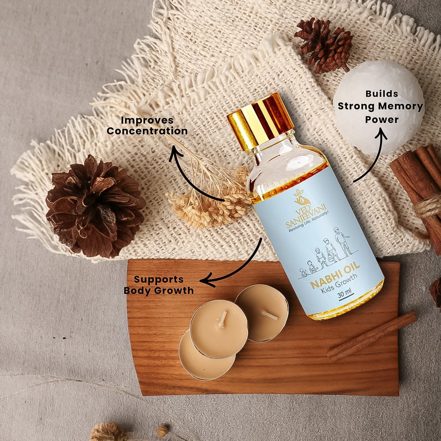 Ved Sanjeevani Nabhi Oil For Kids Growth (30ml  1 Pc) Wukusy