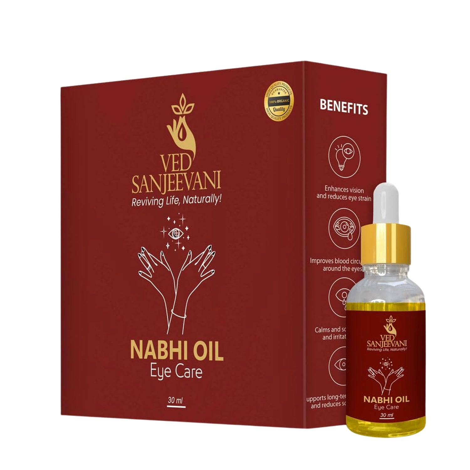 Ved Sanjeevani 100 Organic Ayurvedic Nabhi Oil For Eye Care (30ml  1 Pc) Wukusy