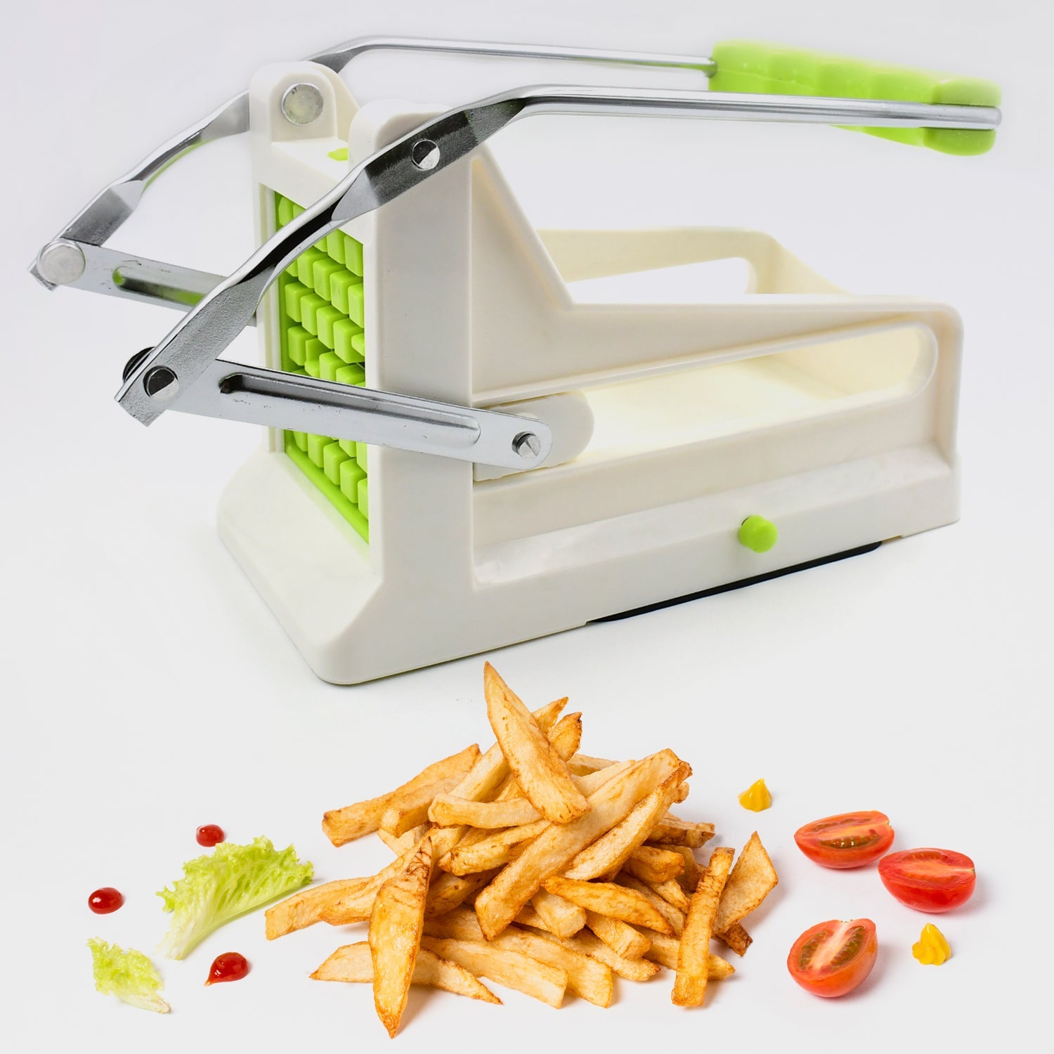 10013 French Fry Cutter Great With Vegetables Potato Fries Cutter Professional Vegetable Cutter Stainless Steel Cutter Potato Onions Carrots Cucumbers Fruits Potato Cutter (1 Pc) Wukusy
