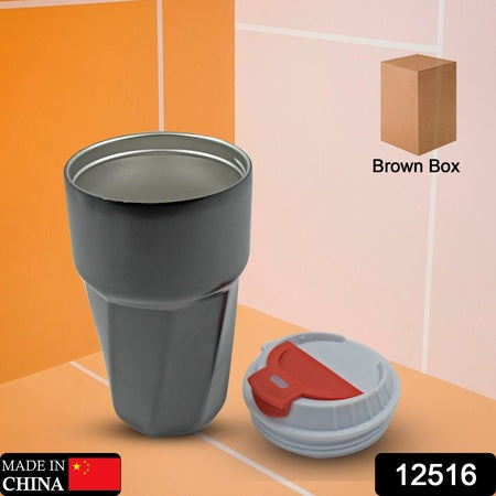 12516 Stainless Steel Vacuum Insulated Travel Mug Car Coffee Mug With Lid Reusable Thermal Cup For Coffee Car Travel Beach Camping Hiking Hunting Fishing Drinks Coffee Tea Mug Outdoor Home Office (1 Pc) Wukusy