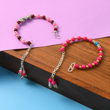Traditional And Trendy Beaded Bracelet With Adjustable Chain (1 Pc) Wukusy