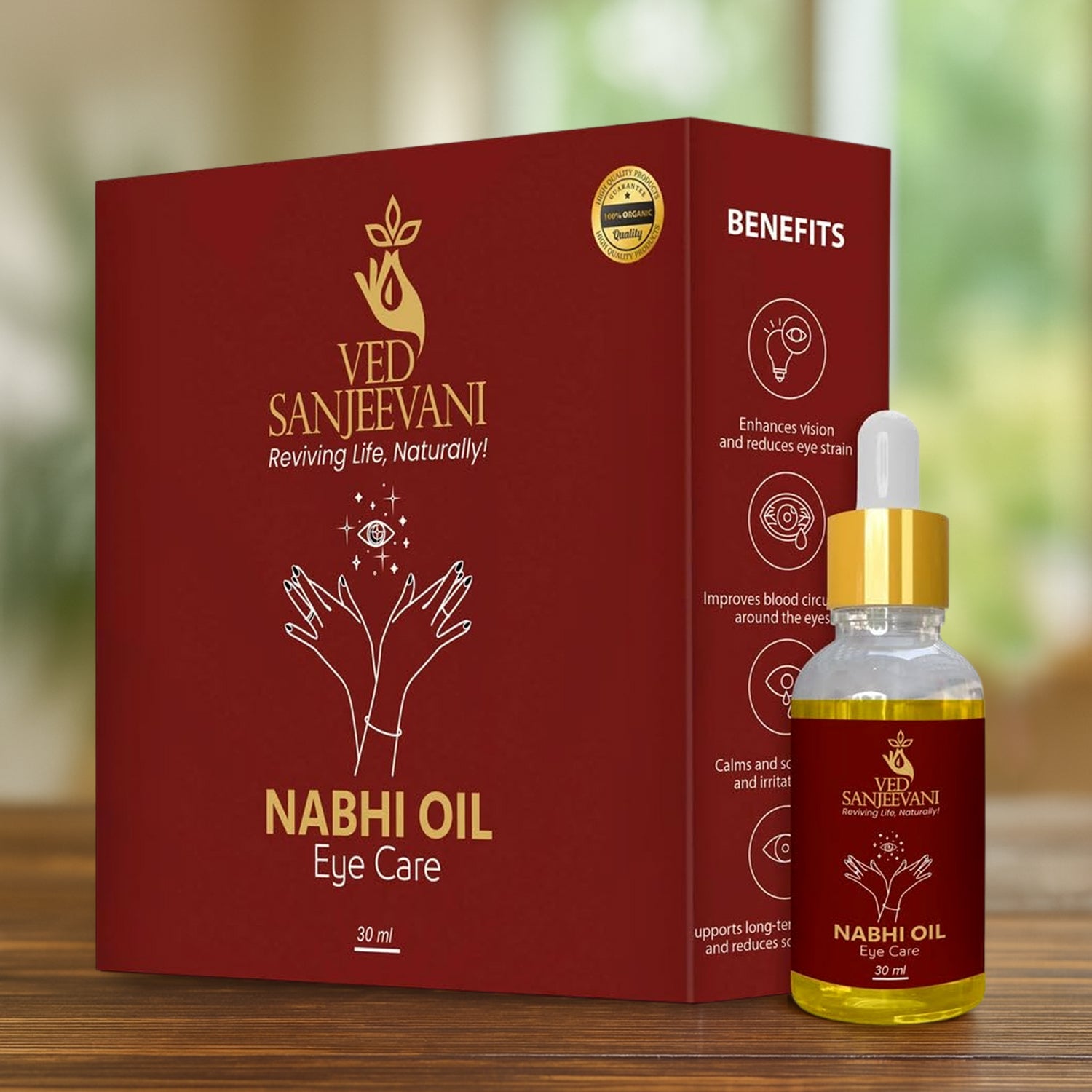 Ved Sanjeevani 100 Organic Ayurvedic Nabhi Oil For Eye Care (30ml  1 Pc) Wukusy