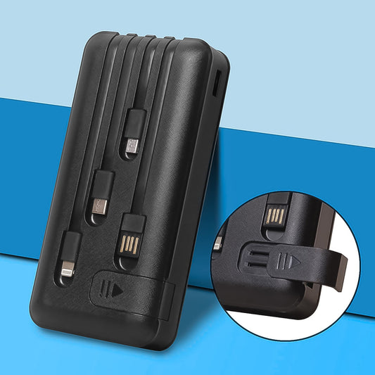 10000mah 12w Fast Charging Power Bank With Built 4 In 1 Usb With Mobile Holder (1 Pc) Wukusy