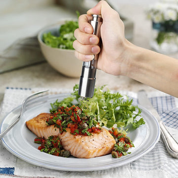Stainless Steel Thumb Presser Salt And Pepper Grinder (1 Pc) Wukusy