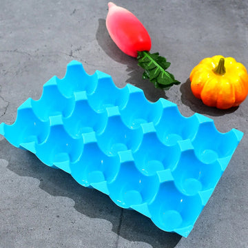 2116 15 Cavity Plastic Egg Tray Egg Trays For Storage With 15 Eggs Holder (4 Pc Set) Wukusy