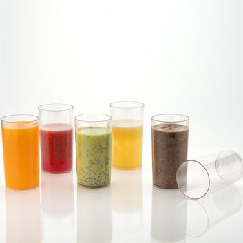 2343 Heavy Unbreakable Stylish Plastic Clear Look Fully Transparent Glasses Set 330ml (6pcs) Wukusy