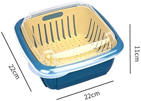 2355 Double Layer Food Drainer Washing Basket With Collapsible Strainers Colander Wukusy