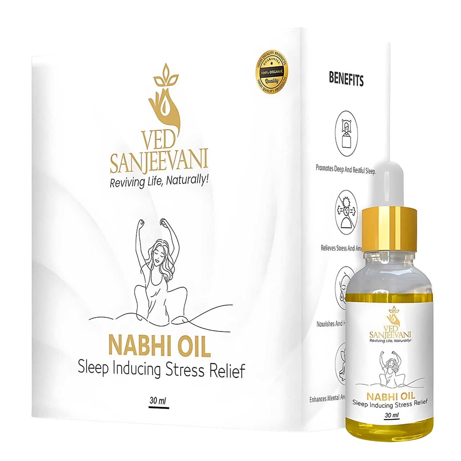 Ved Sanjeevani Nabhi Oil Sleep Inducing Stress Relief (30ml  1 Pc) Wukusy