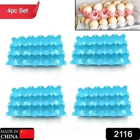 2116 15 Cavity Plastic Egg Tray Egg Trays For Storage With 15 Eggs Holder (4 Pc Set) Wukusy