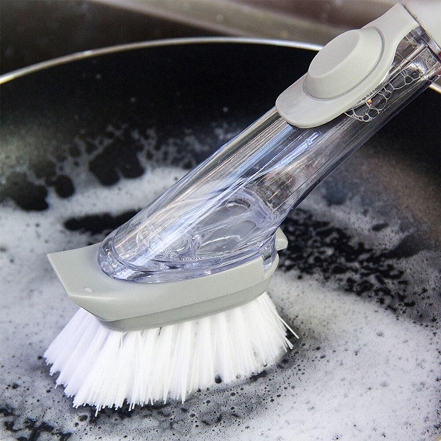 1271a 2-in-1 Dishwashing Brush Long Handle Wash Pot Brush Washing Dish Wukusy
