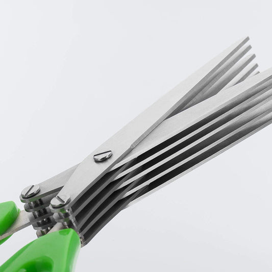 1563 Multifunction Vegetable Stainless Steel Herbs Scissor With 5 Blades Wukusy