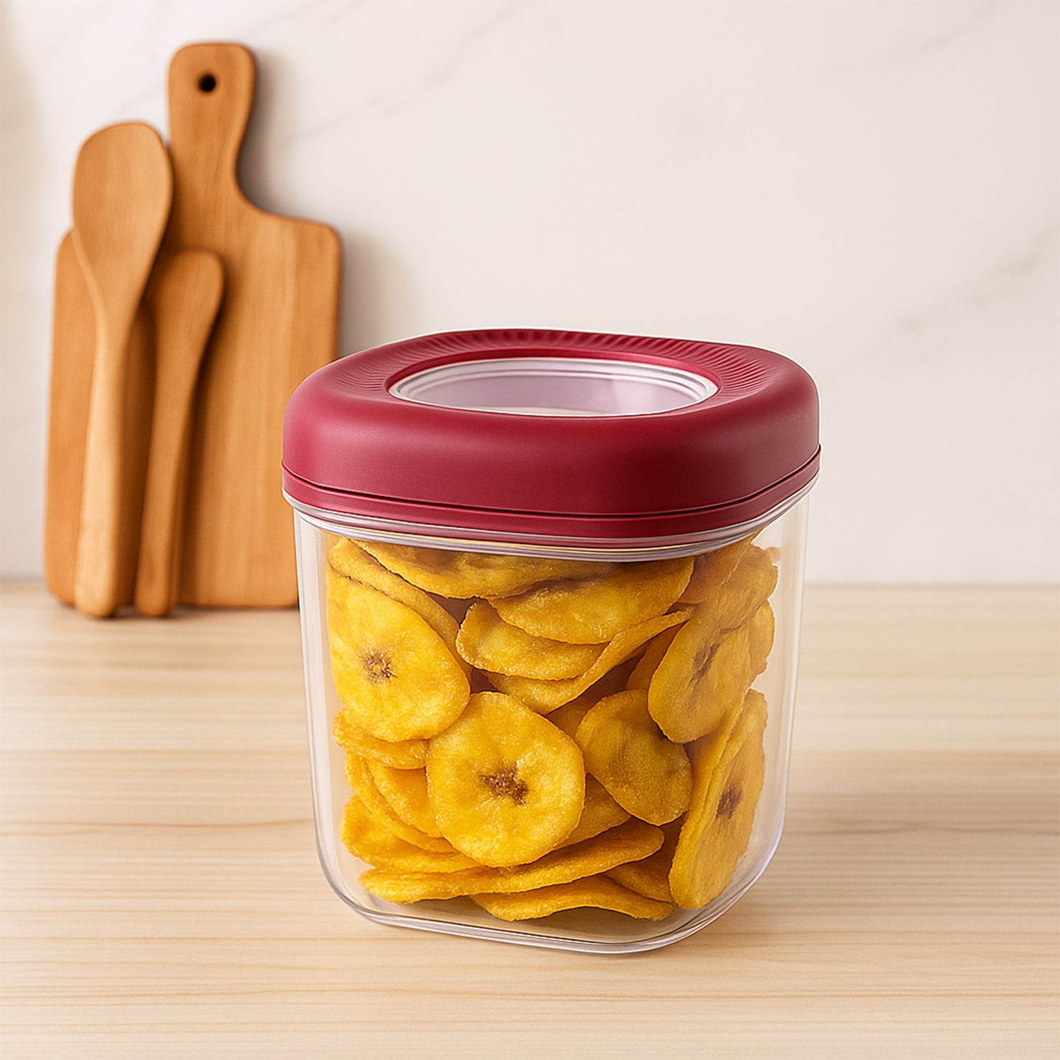 Transparent Twist Lock Kitchen Storage Container Set (Approx 800ml  2pc) Wukusy