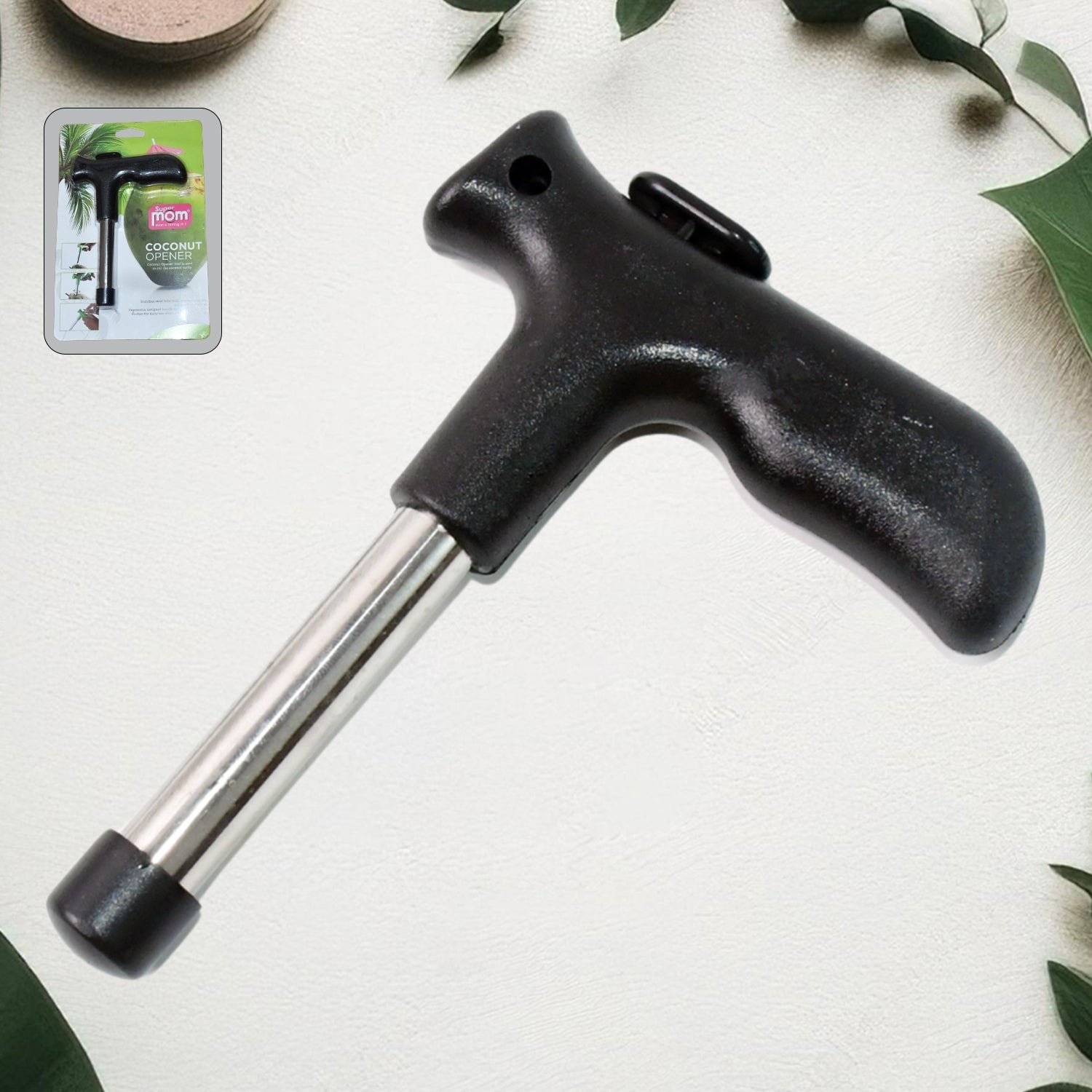 Supermom Coconut Opener Tool With Ergonomic Handle (1 Pc) Wukusy