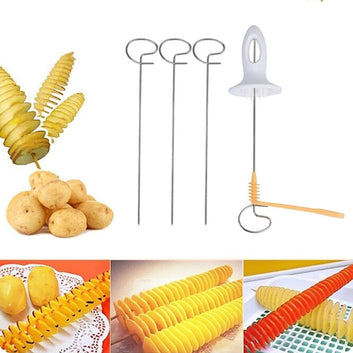 1 Set Potato Spiral Cutter Potato Twister (4 Spits) Wukusy