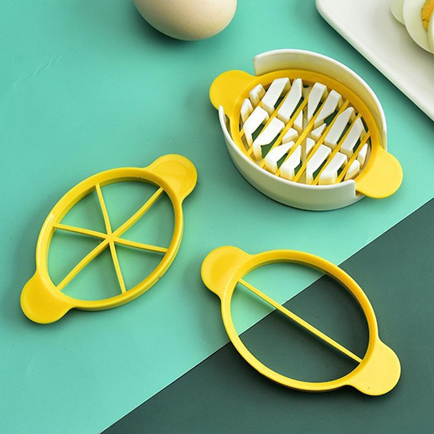 10022 Egg Slicer 3 In 1 Boiled Egg Slicer Egg Slicer Preserved Egg Slicer Home Restaurant Kitchen Tool (1 Pc) Wukusy