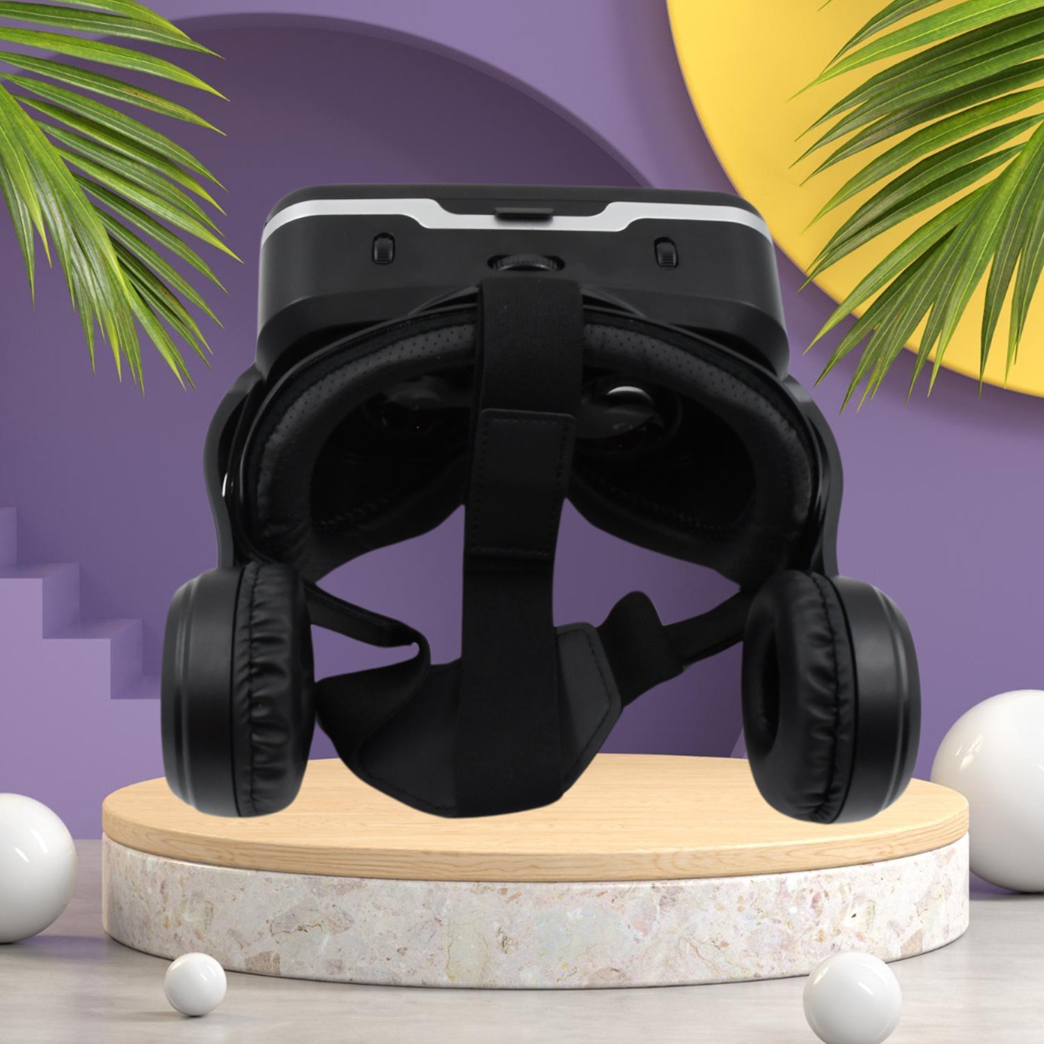 12836 3d Hd Vr Glasses Virtual Reality Goggles Headset For Ios For Android Smartphonevr Goggles-for 3d Vr Movies Video Games With Headphones (1 Pc) Wukusy