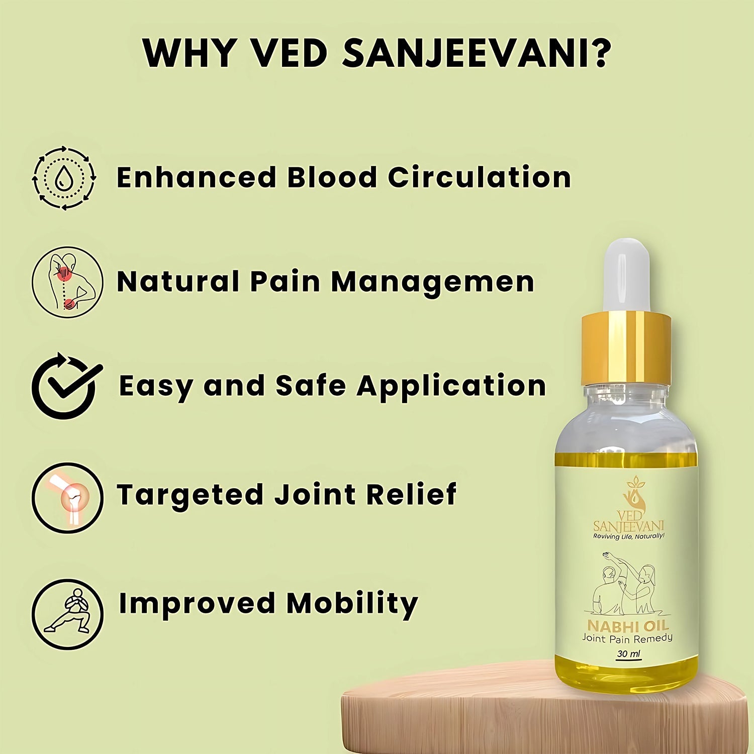 Ved Sanjeevani Nabhi Oil For Joint Pain Relief (30ml  1 Pc) Wukusy