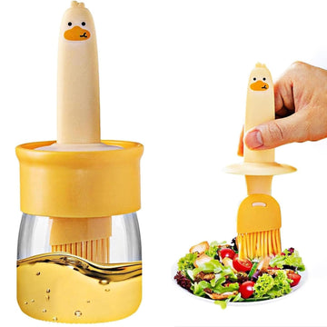 2 In 1 Oil Dispenser Bottle With Silicone Basting Brush (1 Set) Wukusy
