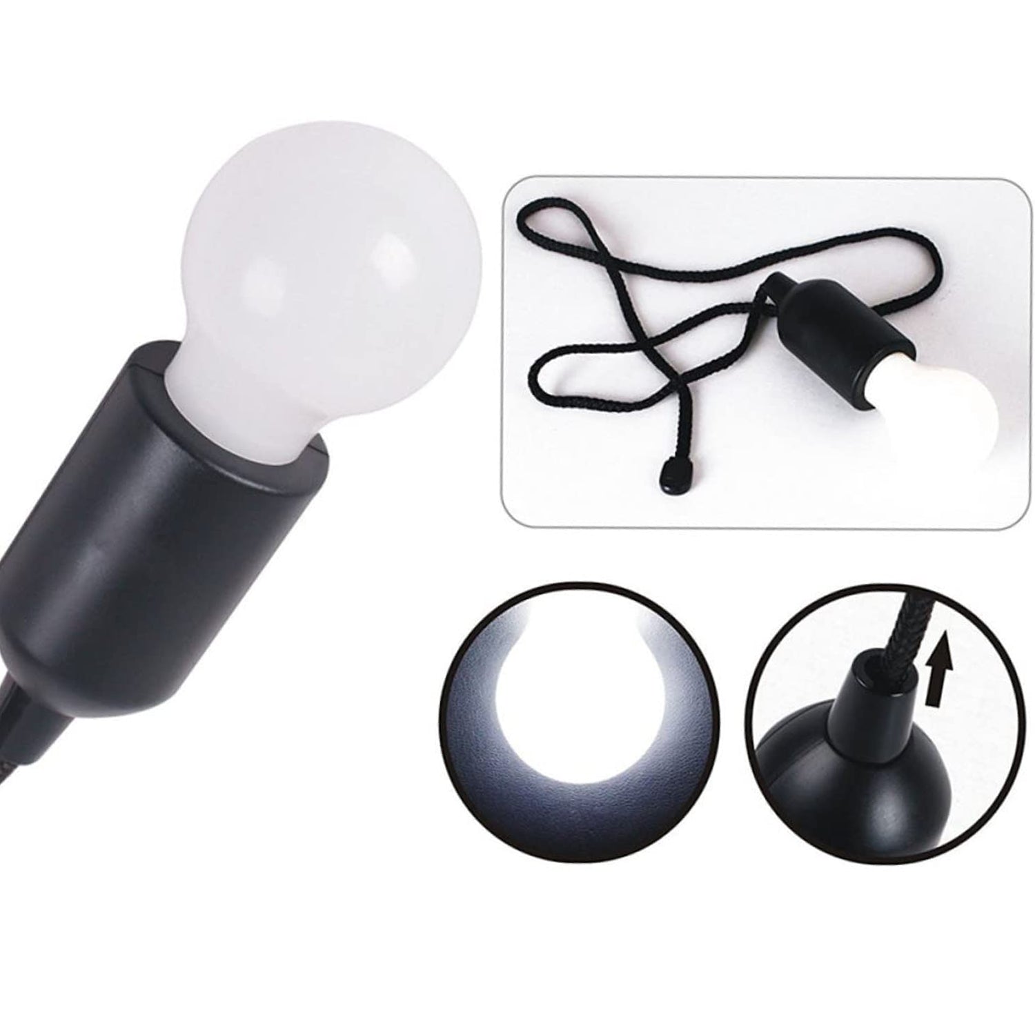 12899 1pcs Led Bulbs Pull Cord Light Led Pull Cord Light Hanging Led Bulb Pull Wire Drawstring Light Bulb Black Led Pendant Lights Wukusy