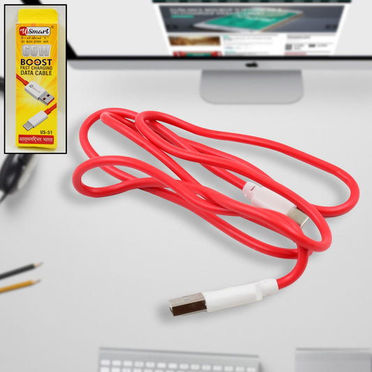 Type C Data Cable Fast Charging Data Cable (1000 Mm  65w  1 Pc) Wukusy