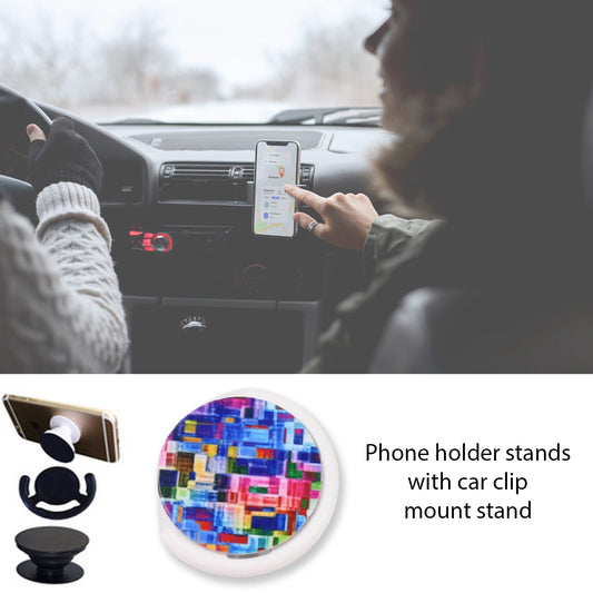 12731 Fashion Design Pop Up Mobile Phone Grip Holder Smart Phone Bracket Phone Stand  Grip With Popclip Car Mount Flowers Pasley Wukusy