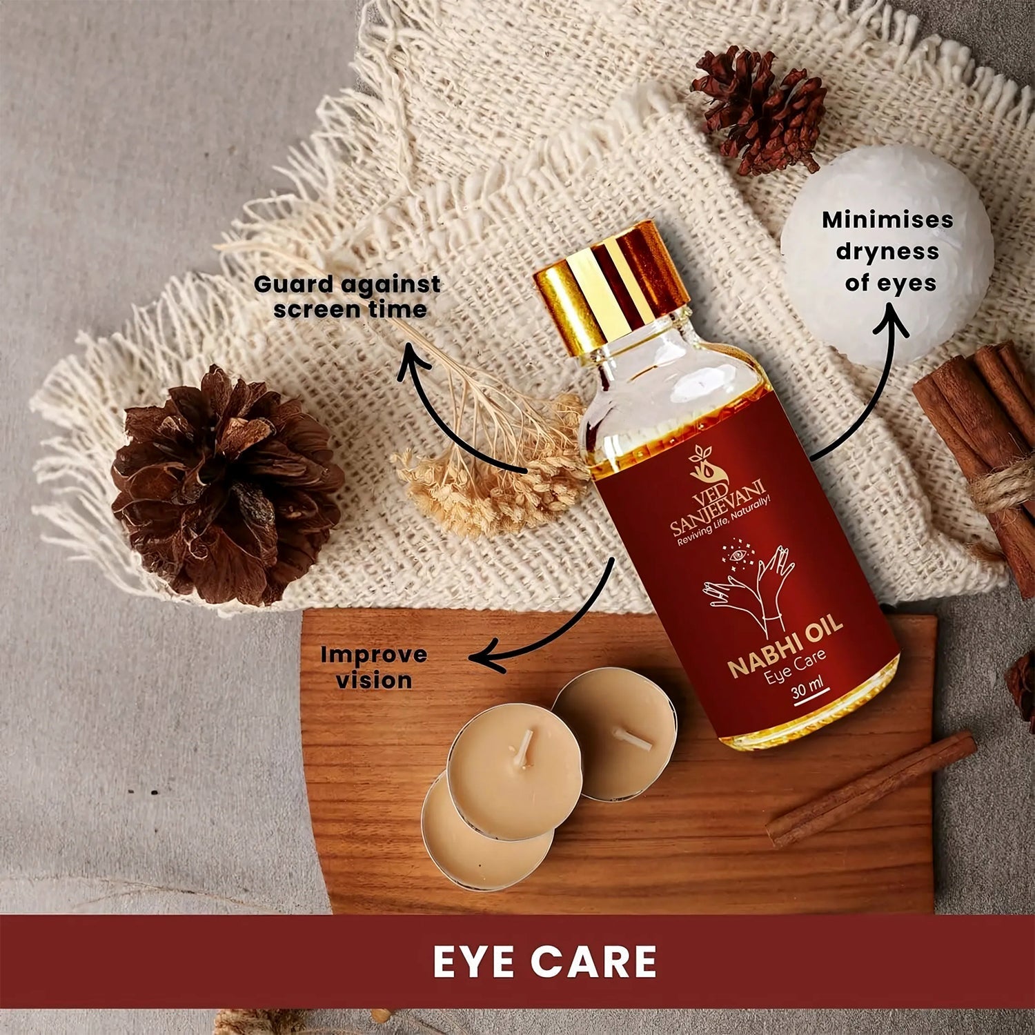 Ved Sanjeevani 100 Organic Ayurvedic Nabhi Oil For Eye Care (30ml  1 Pc) Wukusy
