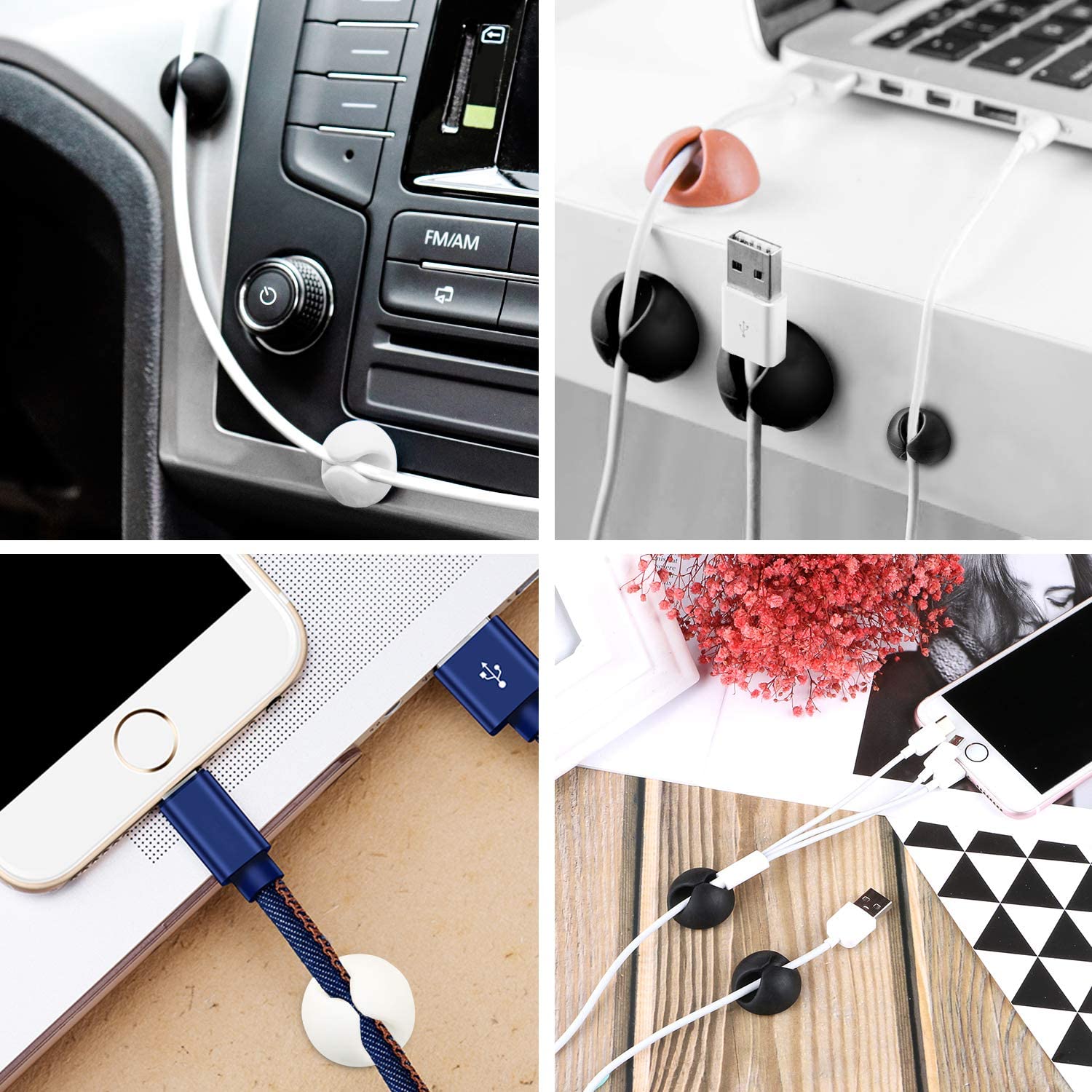 1334 Cable Clips Multi Purpose Cable Organizer  Wire Holder For Desk And Table Use Wukusy