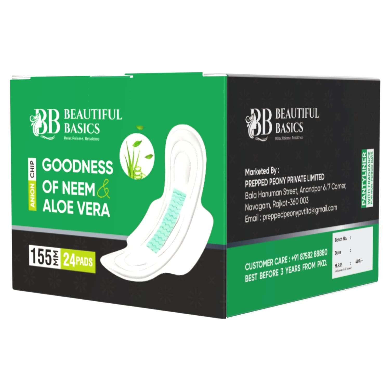0984 Sanitary Pads For Women With Goodness Of Neem  Aloe Vera  Ultra Thin  Leakage Protection  Ph Balance  With Antibacterial Anion Chip  (155 Mm  24 Pads) Wukusy