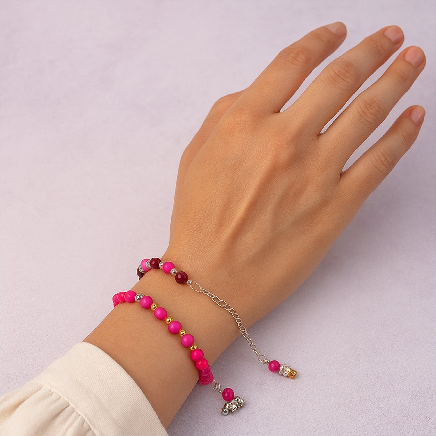 Traditional And Trendy Beaded Bracelet With Adjustable Chain (1 Pc) Wukusy