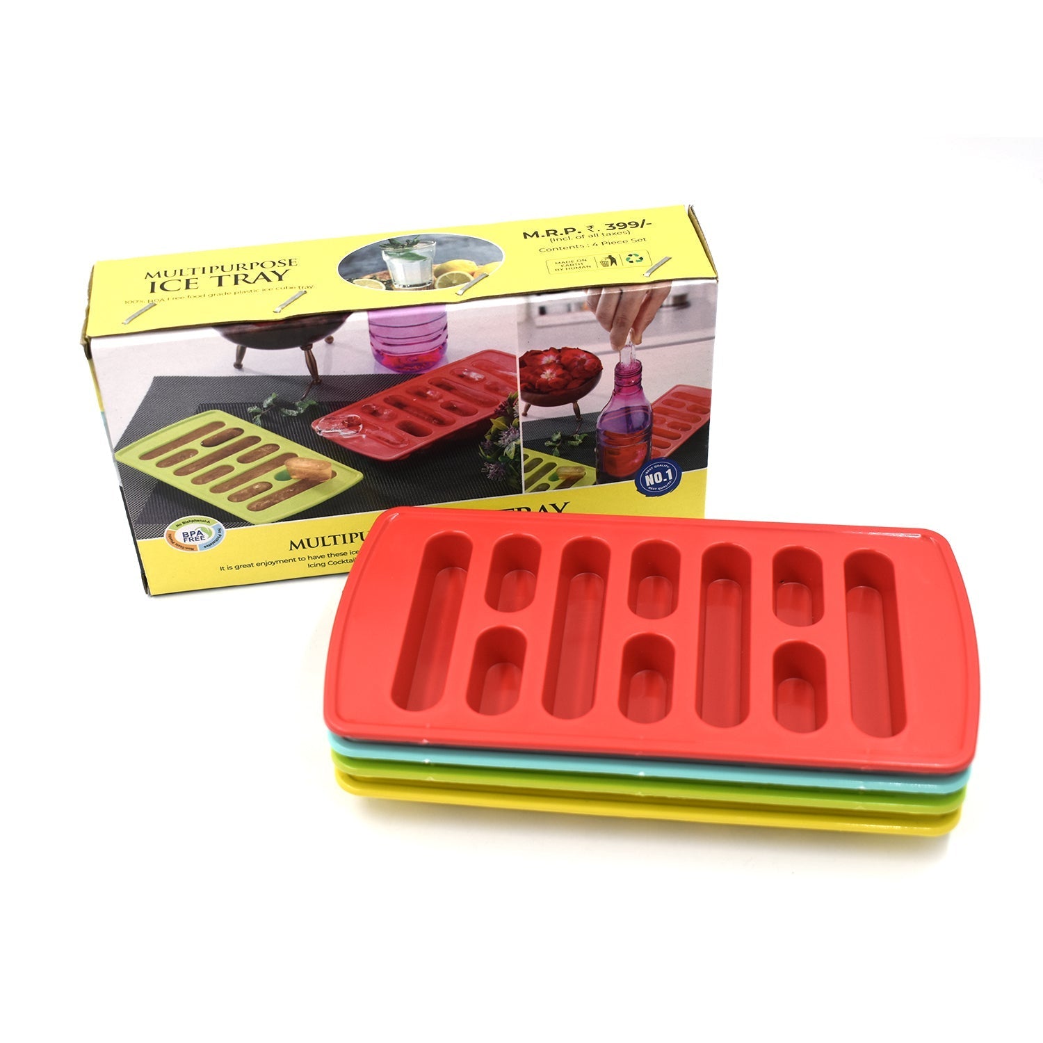 0784 4 Pc Fancy Ice Tray Used Widely In All Kinds Of Household Places While Making Ices And All Purposes. Wukusy
