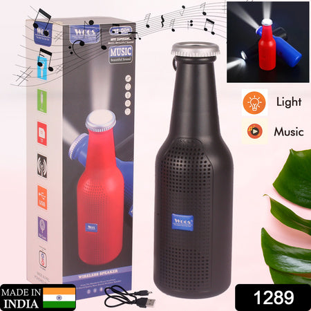 1289 Bottle Shape Bluetooth Speaker And Weatherproof Enhanced Wireless Usb Rechargeable Calling  Fm  Aux  Usb  Sd Card Support Portable Bluetooth Speaker With Rich Deep Bass Wukusy