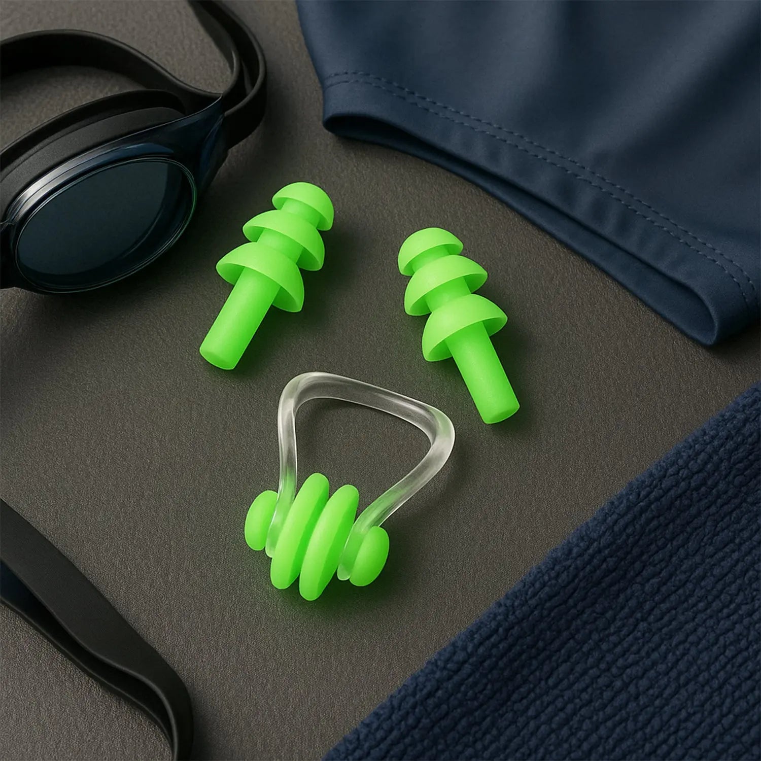 Swimming Earplugs And Nose Clip Set (3 Pc) Wukusy