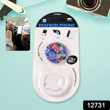 12731 Fashion Design Pop Up Mobile Phone Grip Holder Smart Phone Bracket Phone Stand  Grip With Popclip Car Mount Flowers Pasley Wukusy