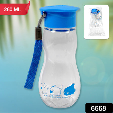 Transparent Travel Portable Water Bottle With Carry Straps (280 Ml  1 Pc) Wukusy