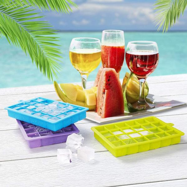 1144  Silicone Ice Cube Trays 24 Cavity Per Ice Tray Multicolour Wukusy