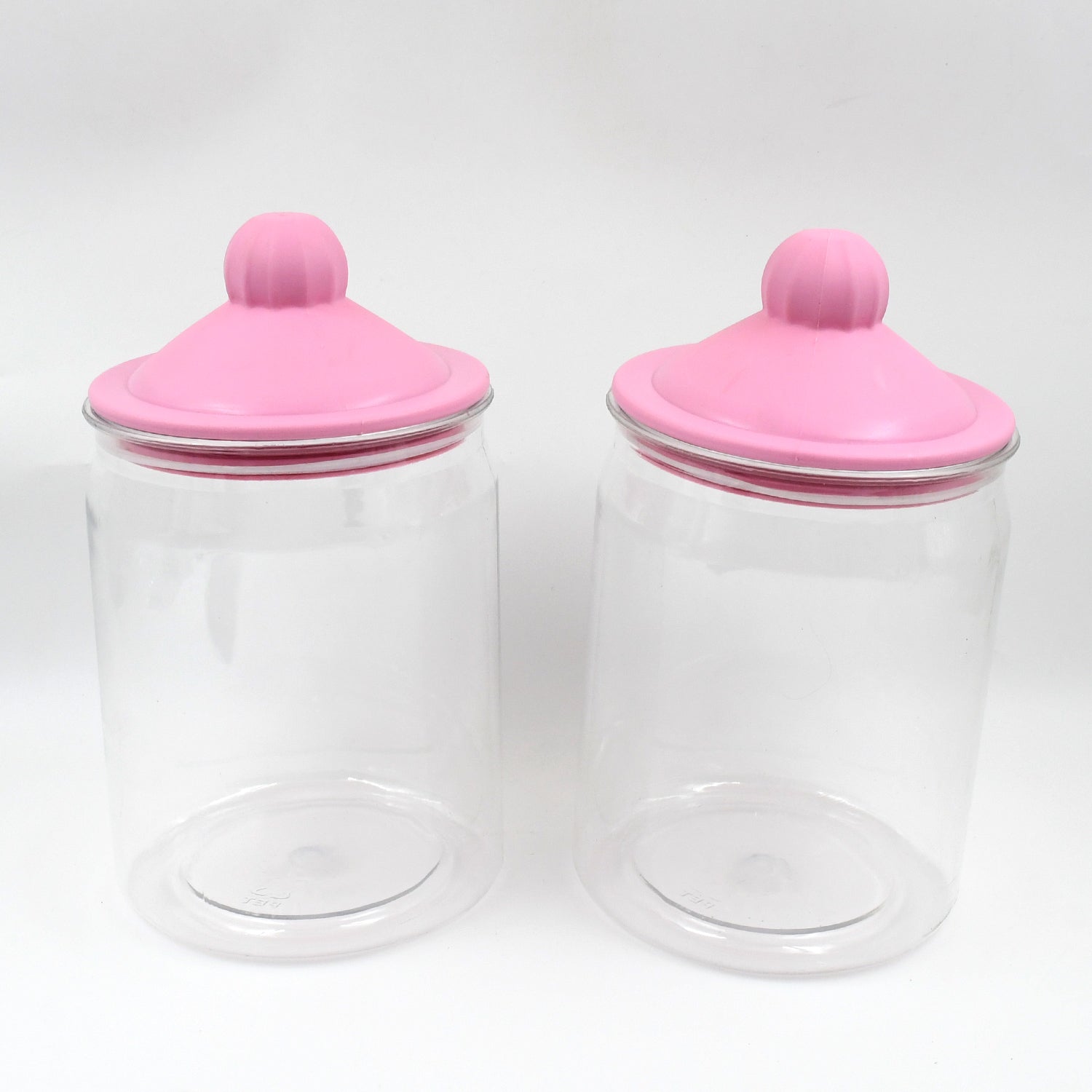Transparent Kitchen Plastic Container Jar Set (2 Pcs Set  1100 Ml Approx) Wukusy