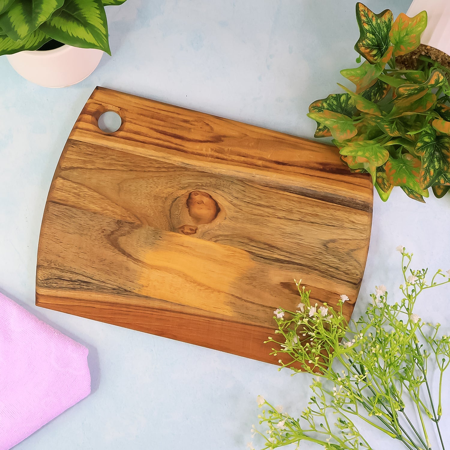 Supermom Premium Teak Wood Chopping Board For Kitchen (1 Pc) Wukusy