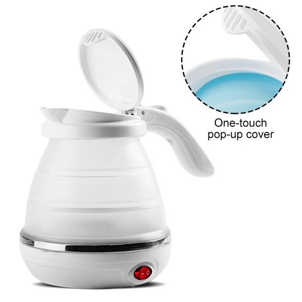 2137 Silicone Foldable Collapsible Electric Water Kettle Camping  Boiler Wukusy