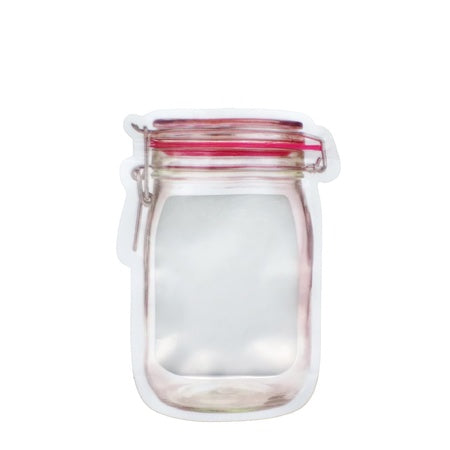 1074 Reusable Airtight Seal Plastic Food Storage Mason Jar Zipper (500ml) Wukusy