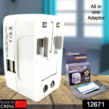 12671 All-in-one Universal Worldwide Travelling Ac Adaptor Plug (Au  Uk  Us  Eu) International Power Charger Electric Usb Power Plug Socket Adapter Converter (1 Pc) Wukusy