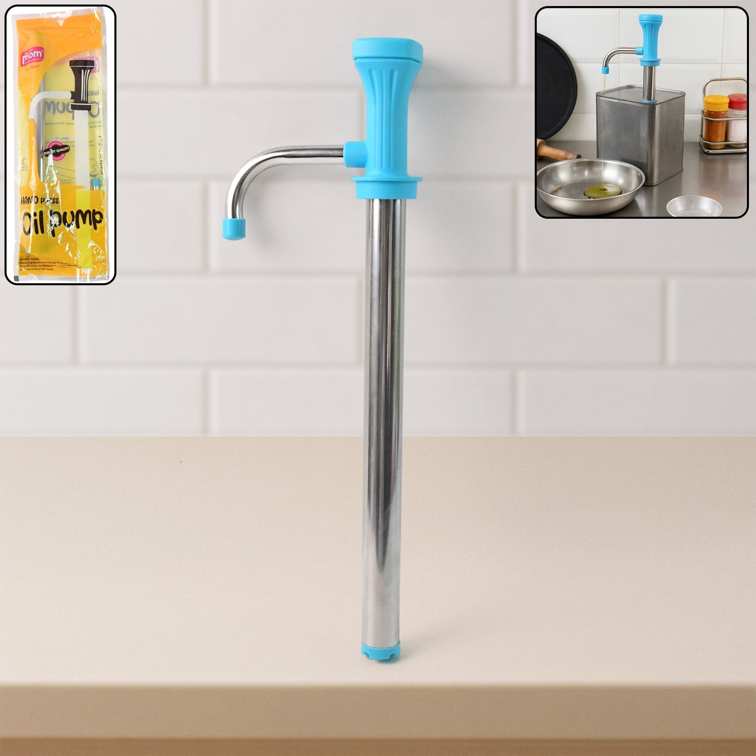 Supermom Manual Stainless Steel Oil Pump Dispenser (1 Pc) Wukusy