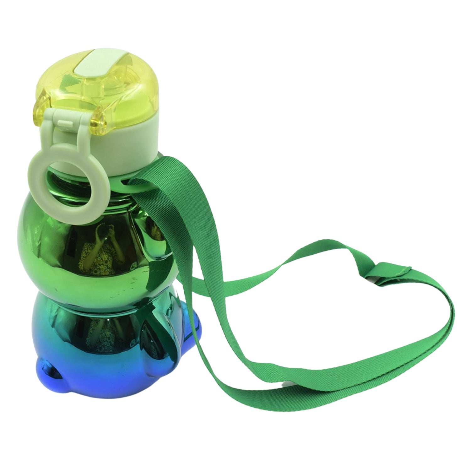 12548  Cute Plastic Water Bottle Straw Bottle With With Adjustable Shoulder Strap And Stickers Portable Drinking Cup Water Bottle For Kids Wukusy
