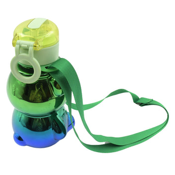 12548  Cute Plastic Water Bottle Straw Bottle With With Adjustable Shoulder Strap And Stickers Portable Drinking Cup Water Bottle For Kids Wukusy