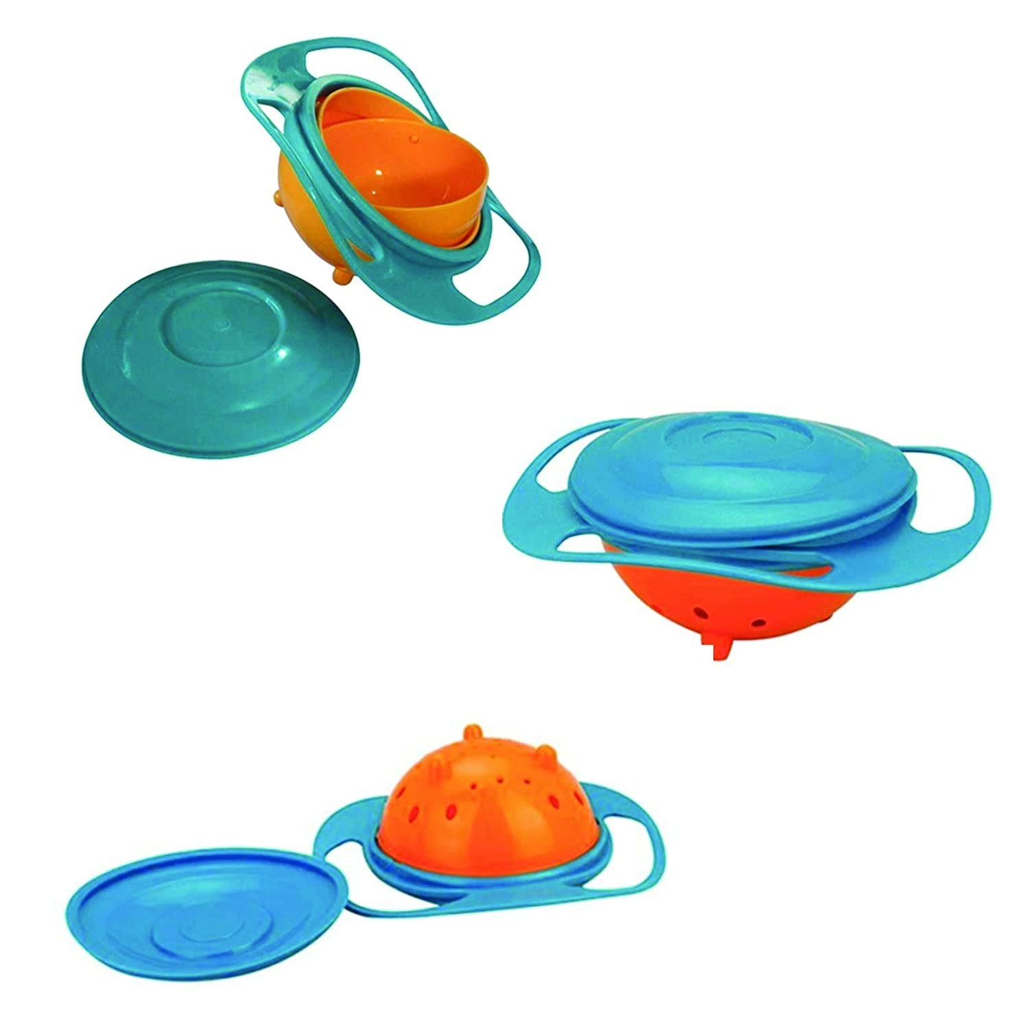 0617 Portable Non Spill Feeding Toddler Gyro Bowl 360 Degree Rotating Dish Wukusy