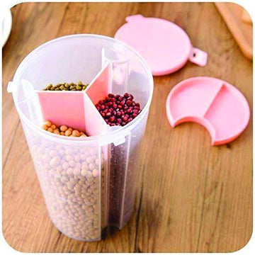0618 3 In 1 Transparent Air Tight Storage Dispenser Container Wukusy