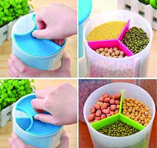 0618 3 In 1 Transparent Air Tight Storage Dispenser Container Wukusy