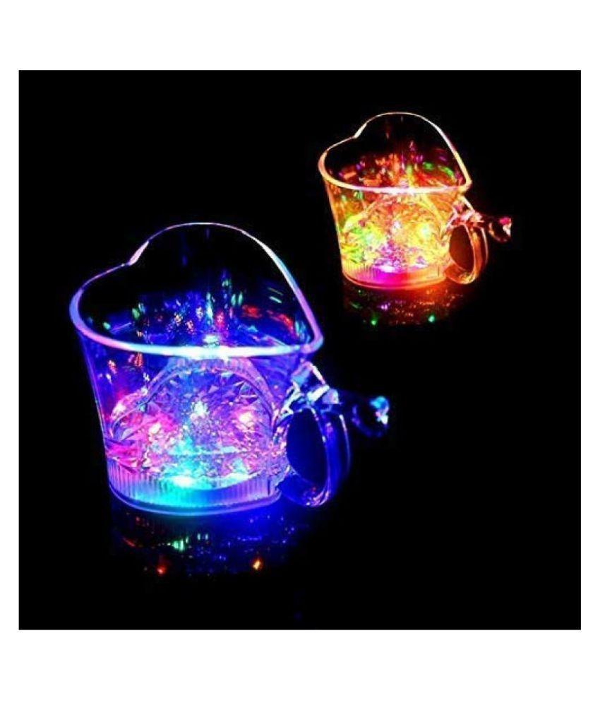 759 Heart Shape Activated Blinking Led Glass Cup Wukusy