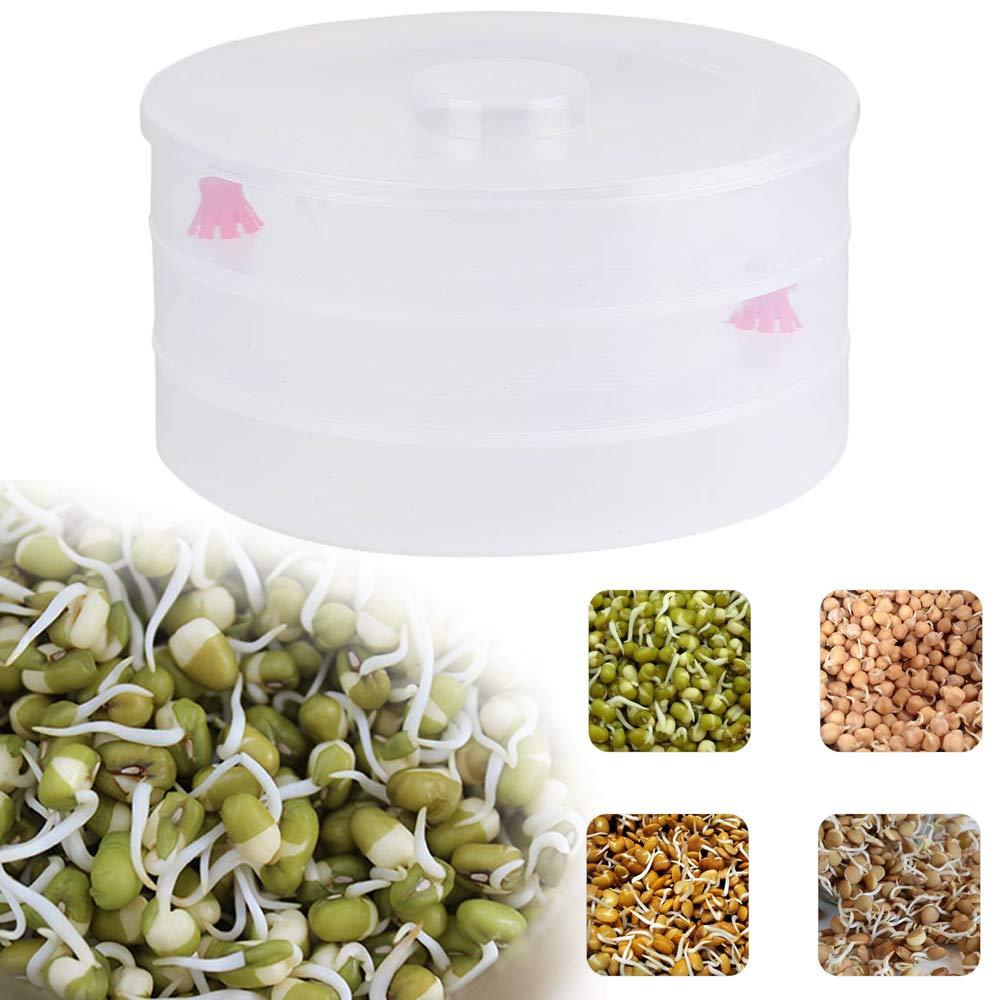 093 Plastic 3 Compartment Sprout Maker White Wukusy