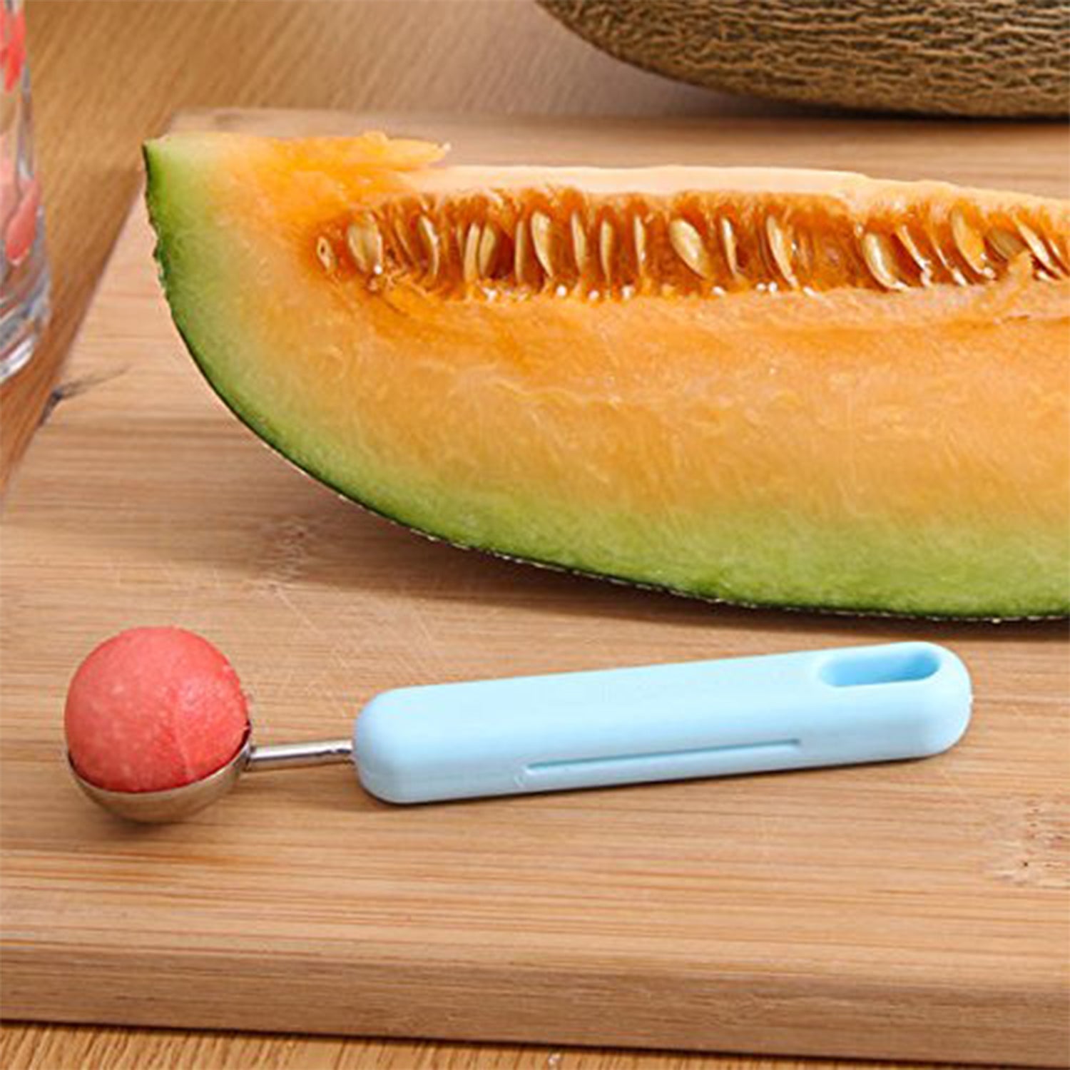 8154 2 In 1 Kitchen Tool - Soft Fruit Peeler And Baller - Avocado Papaya Watermelon Honey Dew - Kitchen Gadget Tool (1 Pc) Wukusy