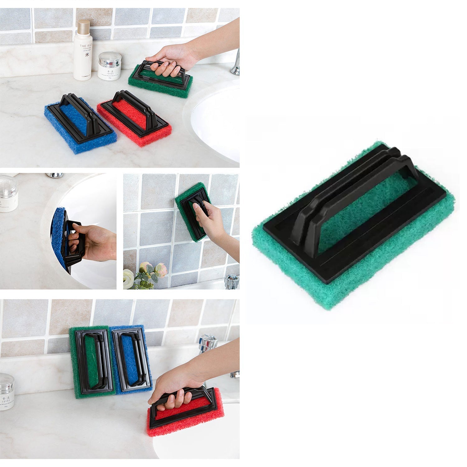0222 Handle Scrubber Brush Widely Used By All Types Of Peoples For Washing Utensils And Stuffs In All Kinds Of Bathroom And Kitchen Places Etc. Wukusy